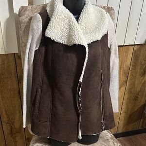 Design History Brown Teddy Jacket with Cream Shearling